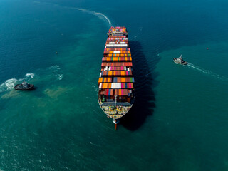 shipping logistic cargo container ship import export goods and distributing products to dealer and...