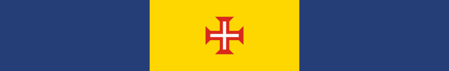 Obraz premium Flag of Madeira. Madeira banner. Madeira flag long banner digital vector illustration.