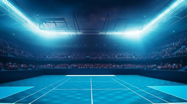 Empty tennis tournament in hard court