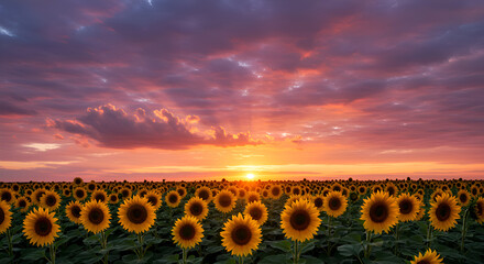 Obraz premium sunset over the field