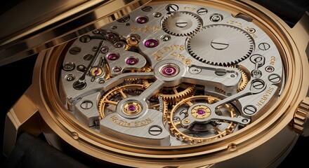 Unveiling the Intricate Mechanism: A Close-Up of a Rose Gold Megeve Watch's Movement