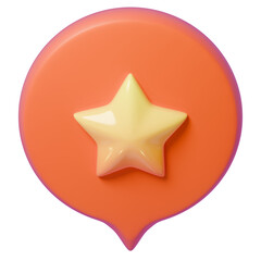 Cartoon style star location points. 3d rendering illustration icon.