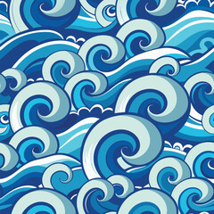 seamless waves and curls backgrounds 
