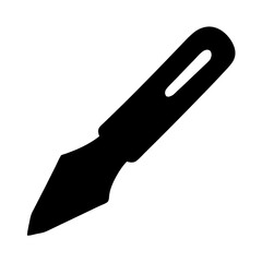 Black Silhouette Depiction of a Surgical Scalpel, Medical Tool or Instrument