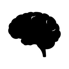 Stylized Brain Silhouette Depicting Intelligence, Memory, and Cognitive Functionality Icon