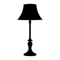 Elegant silhouette of a table lamp showcasing traditional design elements and dark aesthetic