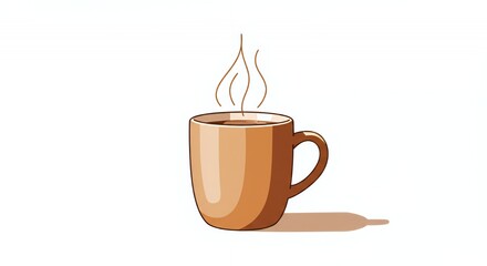 Obraz premium A Warm Mug of Coffee: A Simple, Delightful Illustration