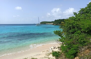 Plage moustique, anse de Mays, or mosquito beach in Saint Louis, Marie Galante, Guadeloupe :...