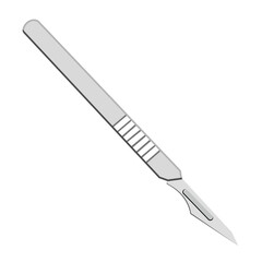 Surgical scalpel medical instrument vector illustration