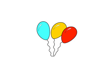 Three air baloon different color with cords 