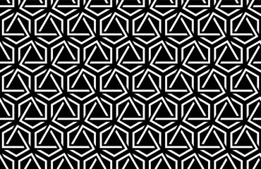Abstract geometric pattern. A seamless vector background. White and black ornament. Graphic modern pattern. Simple lattice graphic design.