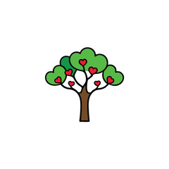 vector illustration of an love tree
