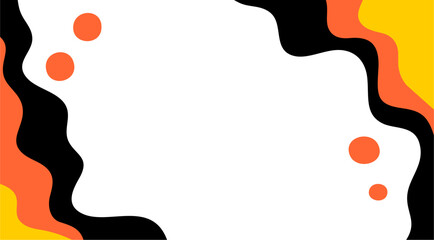 Abstract orange and black wave pattern for frame with a white background