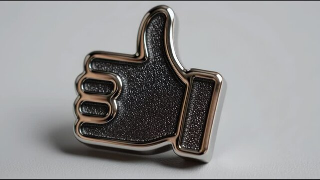 Product description enhancer icon concept designed to rewrite benefits in a compelling way for better user understanding. Metal Thumbs Up Icon &ndash; Animated Video Version