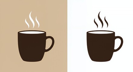 Obraz premium Dual-toned Coffee Mug Icon: A Simple, Elegant Design