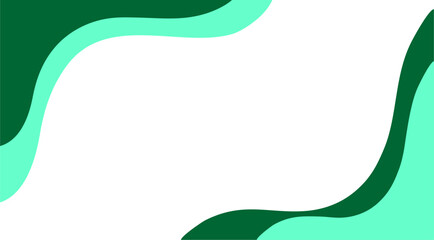 abstract green background with wave and fluid patten on blank white at the middle