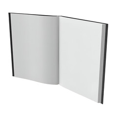 An open blank book with empty pages, ready for writing or drawing.