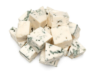 blue cheese isolated on a white background. clipping path