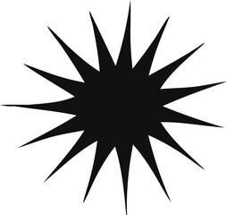 Abstract Black Starburst Shape with Sharp Points on a White Background Ideal for Graphic Design Illustration and Creative Projects with a Modern and Edgy Aesthetic