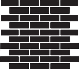 Brick Wall Silhouette in Black | Construction Pattern Illustration Vector Format