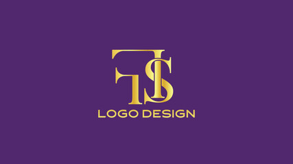 Elegant FIS monogram logo with classical serif style and gold typography on purple background, perfect for law firms, finance, or premium branding