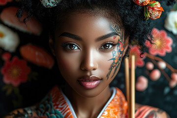 Bold Expression of Japanese Elegance Through Ink and Art