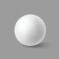 Blank White Sphere with Realistic Shadow .Vector