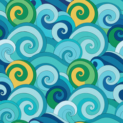 seamless waves and curls backgrounds 