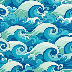 seamless waves and curls backgrounds 