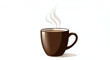 Indulge in the Warmth: A Steaming Mug of Rich, Dark Coffee Beckons on a Crisp White Background