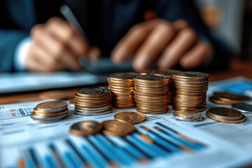 Professional Calculates Wealth Plans During Intense Business Meeting