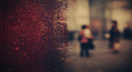 Intricate Tapestry and Blurred Cityscape: A Juxtaposition of Textures and Time