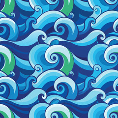seamless waves and curls backgrounds 