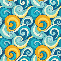 seamless waves and curls backgrounds 