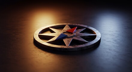 Metallic Compass Rose: A Symbolic Guide to Direction and Exploration