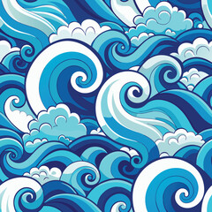seamless waves and curls backgrounds 