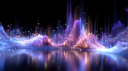 Abstract AI Interface Creating Digital Artwork in Real-Time with Vibrant Display Elements

