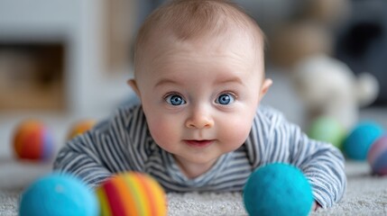 Obraz premium Adorable Baby Exploring the World