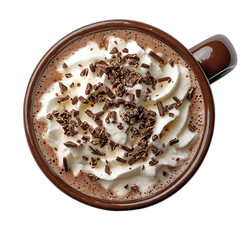 Hot Chocolate with Whipped Cream and Chocolate Shavings