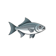 Obraz premium Detailed illustration of a fish swimming in clear water with an emphasis on its scales and fins