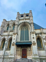  Stunning gothic church in Leuven surrounded by a serene empty square, Belgium