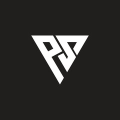 Letter PS or SP logo design, triangle shape.