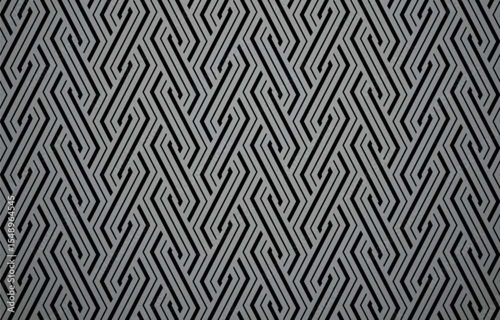 Aufkleber abstract geometric pattern with stripes, lines. seamless vector background. gray and black ornament.