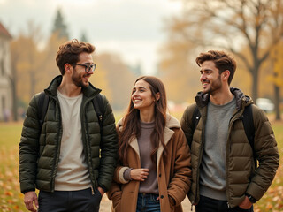 Fototapeta premium Young Girls in University – Student Life and Education Concept