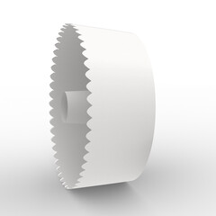 A circular saw blade with a serrated edge, designed for cutting through various materials.