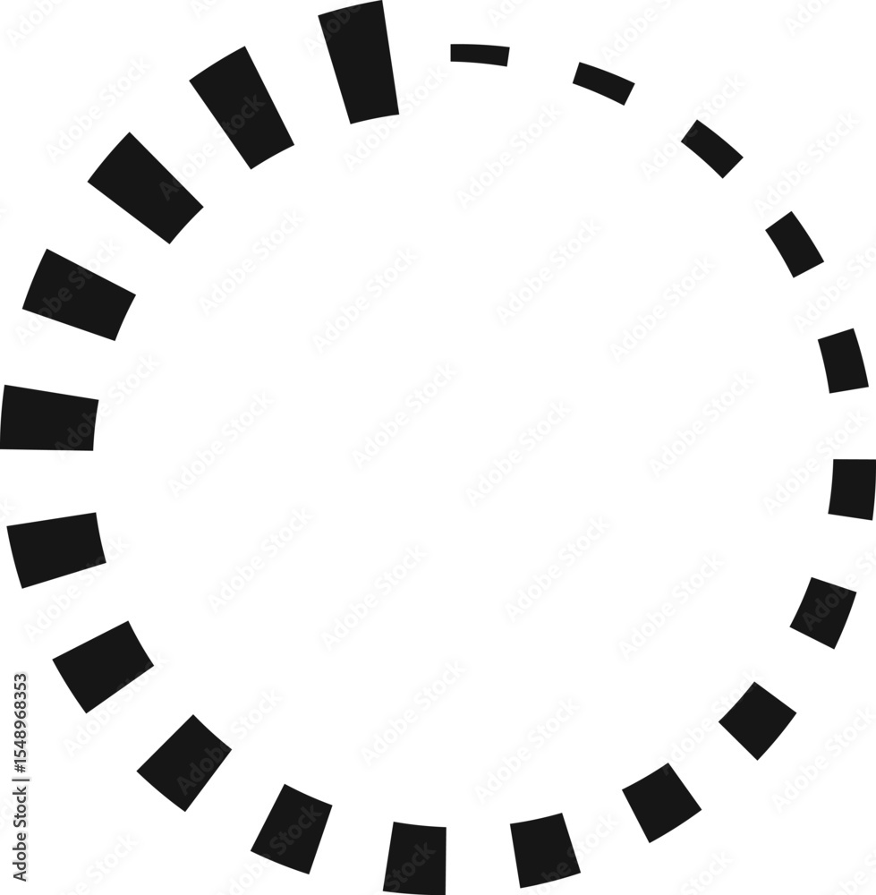 Poster black rounded rectangles arranged in a circular pattern create a progress bar, effectively represent