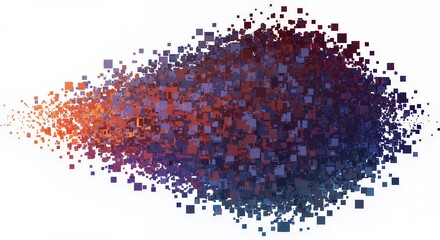 Abstract Pixelated Burst: A Gradient of Digital Hues