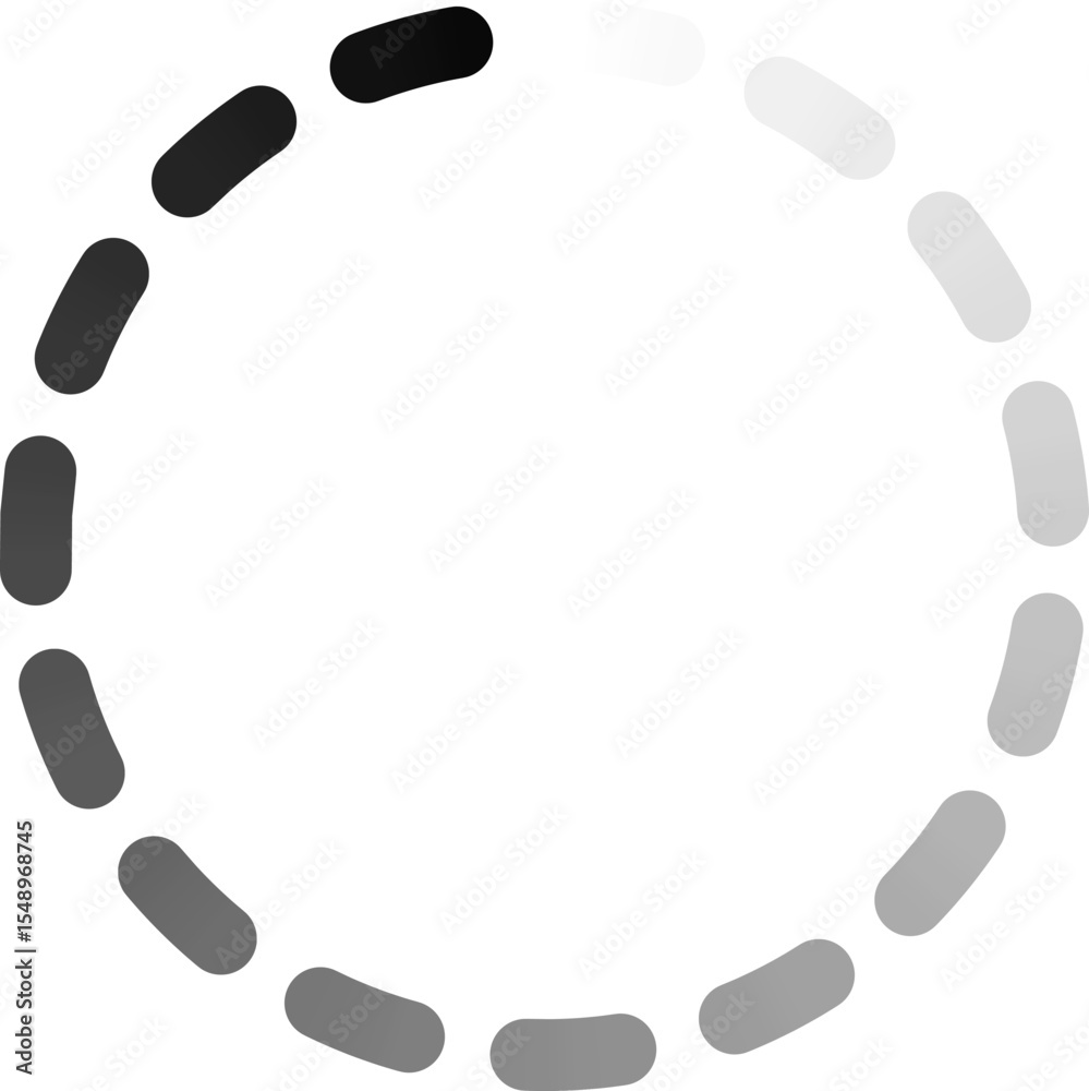 Poster loading symbol with rounded shapes gradually fading, representing progress or buffering, ideal for u