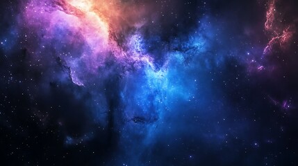 Fototapeta premium Colorful cosmic nebula and galaxy cluster in deep space for scientific exploration