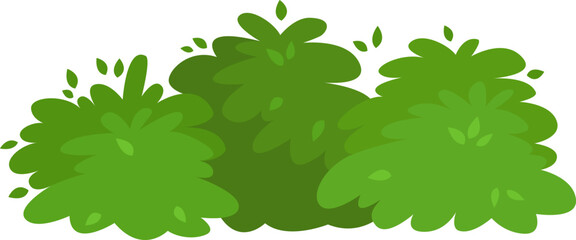 Lush green bushes are growing together, creating a vibrant and natural scene perfect for representing spring or summer, with small leaves adding detail to the foliage